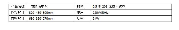 電熱毛巾車規(guī)格型號